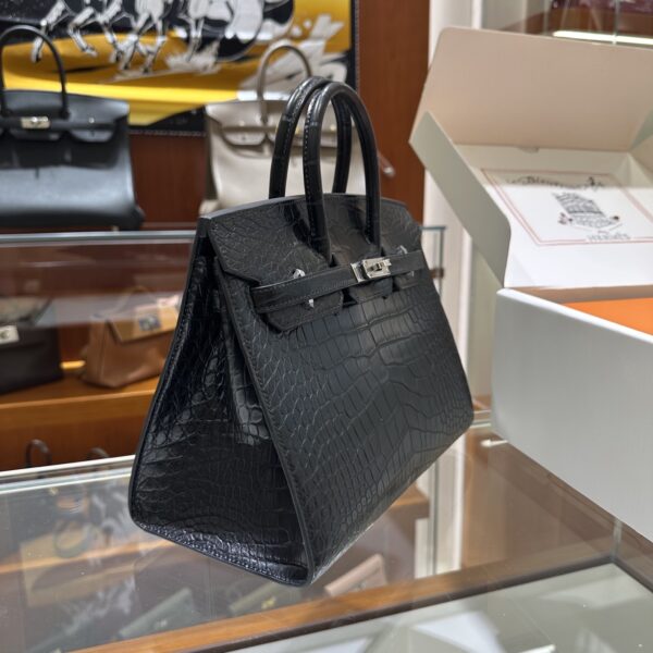 wsxc1782990986112_3 Old Cobbler Birkin Matte Alligator Crocodile CK89 Black Silver Hardware 25cm Full Handmade