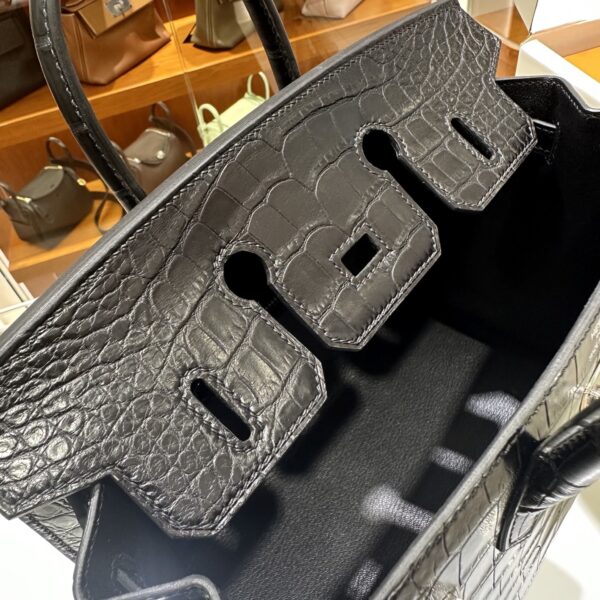 wsxc1782990986112_7 Old Cobbler Birkin Matte Alligator Crocodile CK89 Black Silver Hardware 25cm Full Handmade
