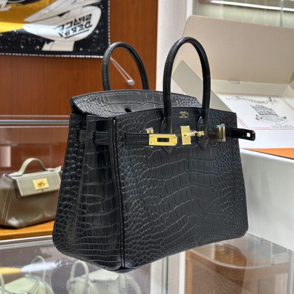 wsxc1782991016972_3 Old Cobbler Birkin Matte Alligator Crocodile CK89 Black Gold Hardware 25cm Full Handmade