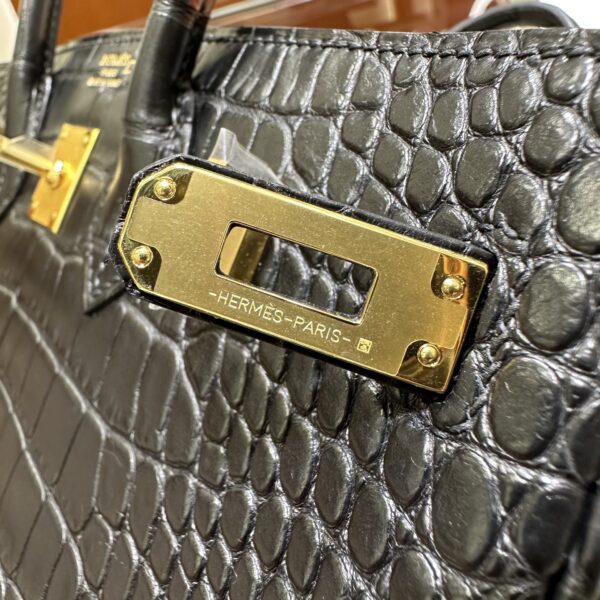 wsxc1782991016972_6 Old Cobbler Birkin Matte Alligator Crocodile CK89 Black Gold Hardware 25cm Full Handmade