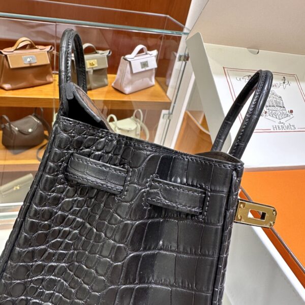 wsxc1782991016972_7 Old Cobbler Birkin Matte Alligator Crocodile CK89 Black Gold Hardware 25cm Full Handmade