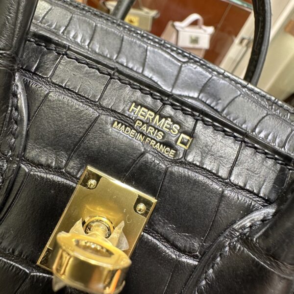 wsxc1782991016972_8 Old Cobbler Birkin Matte Alligator Crocodile CK89 Black Gold Hardware 25cm Full Handmade