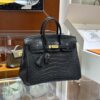 wsxc1782991016973_0 Old Cobbler Birkin Matte Alligator Crocodile CK89 Black Gold Hardware 25cm Full Handmade