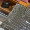 Old Cobbler Birkin Shiny Porosus Crocodile CK81 Turtledove Grey Gold Hardware 25cm Full Handmade