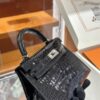 wsxc1783242921888_1 Old Cobbler Mini Kelly Shiny Alligator Crocodile CK89 Black Silver Hardware 19cm Full Handmade