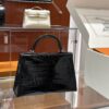 wsxc1783242921888_4 Old Cobbler Mini Kelly Shiny Alligator Crocodile CK89 Black Silver Hardware 19cm Full Handmade