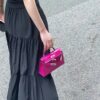 Old Cobbler Mini Kelly Shiny Alligator Crocodile Rose Purple Pink Gold Hardware 19cm Full Handmade