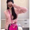 Old Cobbler Mini Kelly Shiny Alligator Crocodile Rose Purple Pink Gold Hardware 19cm Full Handmade