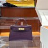 wsxc1783764194007_0-1 Old Cobbler Factory Mini Kelly Matte Alligator Crocodile Grape Purple Gold Hardware 19cm Full Handmade