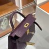 wsxc1783764194007_4 Old Cobbler Factory Mini Kelly Matte Alligator Crocodile Grape Purple Gold Hardware 19cm Full Handmade