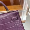 wsxc1783764194007_6 Old Cobbler Factory Mini Kelly Matte Alligator Crocodile Grape Purple Gold Hardware 19cm Full Handmade