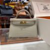 wsxc1783764272089_0 Old Cobbler Factory Mini Kelly Matte Alligator Crocodile Ice White Gold Hardware 19cm Full Handmade