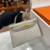 wsxc1783764272089_2 Old Cobbler Factory Mini Kelly Matte Alligator Crocodile Ice White Gold Hardware 19cm Full Handmade