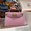 Old Cobbler Factory Mini Kelly Matte Alligator Crocodile Sakura Pink Gold Hardware 19cm Full Handmade