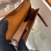 Old Cobbler Factory Mini Kelly Shiny Alligator Crocodile Honey Brown Gold Hardware 19cm Full Handmade