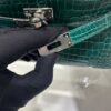 wsxc1783764369998_6 Old Cobbler Factory Mini Kelly Shiny Alligator Crocodile Emerald Green Silver Hardware 19cm Full Handmade
