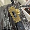 Old Cobbler Factory Mini Kelly Shiny Porosus Crocodile CK89 Black Gold Hardware 19cm Full Handmade