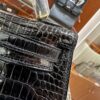 Old Cobbler Factory Mini Kelly Shiny Porosus Crocodile CK89 Black Gold Hardware 19cm Full Handmade