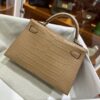 Old Cobbler Factory Mini Kelly Matte Alligator Crocodile 0M Tea Khaki Gold Hardware 19cm Full Handmade