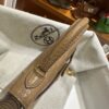 Old Cobbler Factory Mini Kelly Matte Alligator Crocodile 0M Tea Khaki Gold Hardware 19cm Full Handmade