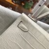 wsxc1784135867059_7 Old Cobbler Factory Mini Kelly Matte Alligator Crocodile i2 Cream White Silver Hardware 19cm Full Handmade