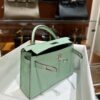 wsxc1784135890900_4 Old Cobbler Factory Mini Kelly Matte Alligator Crocodile 6U Mint Green Silver Hardware 19cm Full Handmade