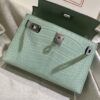wsxc1784135890900_7 Old Cobbler Factory Mini Kelly Matte Alligator Crocodile 6U Mint Green Silver Hardware 19cm Full Handmade