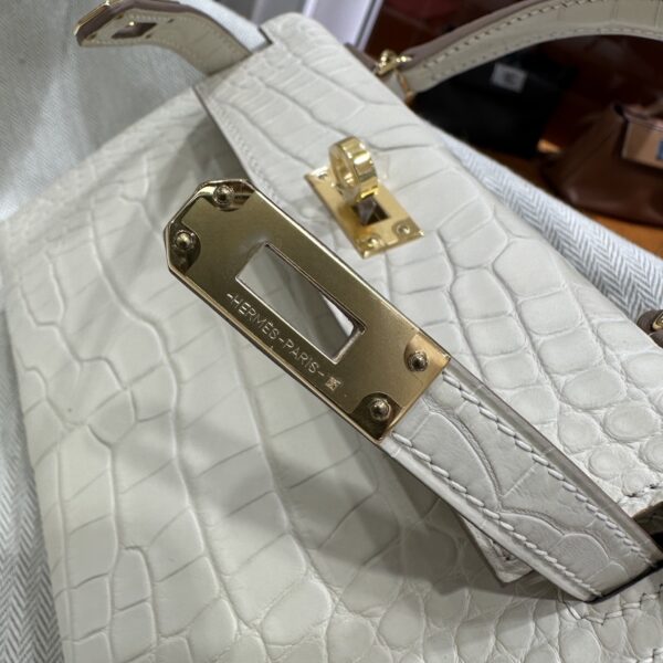 wsxc1784136045667_10 Old Cobbler Factory Mini Kelly Matte Alligator Crocodile i2 Cream White Gold Hardware 19cm Full Handmade