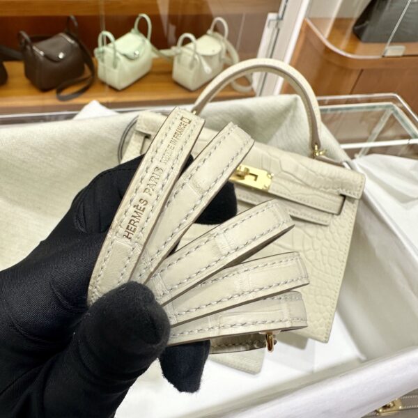 wsxc1784136045667_8 Old Cobbler Factory Mini Kelly Matte Alligator Crocodile i2 Cream White Gold Hardware 19cm Full Handmade