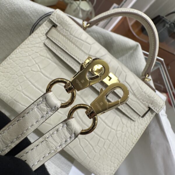 wsxc1784136046229_14 Old Cobbler Factory Mini Kelly Matte Alligator Crocodile i2 Cream White Gold Hardware 19cm Full Handmade