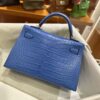wsxc1784136074406_1 Old Cobbler Factory Mini Kelly Matte Alligator Crocodile i7 Ivory blue Silver Hardware 19cm Full Handmade