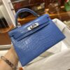 wsxc1784136074406_3 Old Cobbler Factory Mini Kelly Matte Alligator Crocodile i7 Ivory blue Silver Hardware 19cm Full Handmade