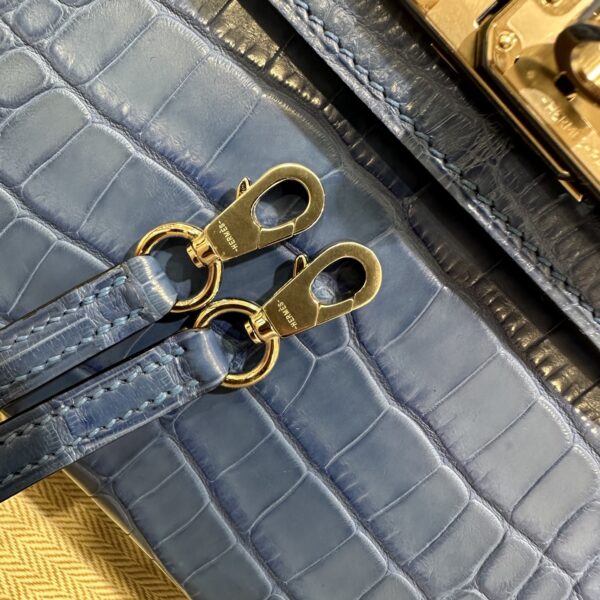 wsxc1784136074556_17 Old Cobbler Factory Mini Kelly Matte Alligator Crocodile i7 Ivory blue Silver Hardware 19cm Full Handmade