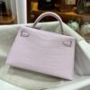 Old Cobbler Factory Mini Kelly Matte Alligator Crocodile 09 Light Purple Pink Silver Hardware 19cm Full Handmade