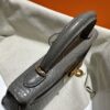 wsxc1784136235057_11 Old Cobbler Factory Mini Kelly Matte Alligator Crocodile 0V Gris Grey Gold Hardware 19cm Full Handmade
