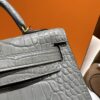 wsxc1784136235916_16 Old Cobbler Factory Mini Kelly Matte Alligator Crocodile 0V Gris Grey Gold Hardware 19cm Full Handmade