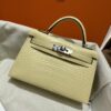 wsxc1784136270404_9 Old Cobbler Factory Mini Kelly Matte Alligator Crocodile Y1 Vanilla Yellow Silver Hardware 19cm Full Handmade