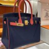 wsxc1784649183312_1 Old Cobbler Factory Birkin Epsom Leather Gem Blue & Red Gold Hardware 30cm Full Handmade