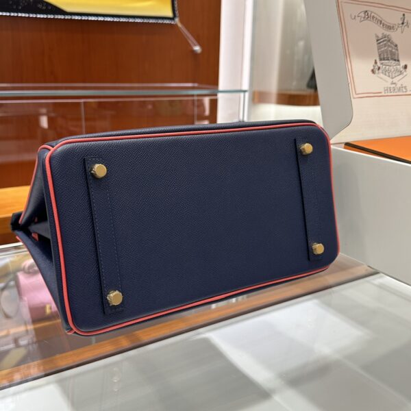 wsxc1784649183312_8 Old Cobbler Factory Birkin Epsom Leather Gem Blue & Red Gold Hardware 30cm Full Handmade