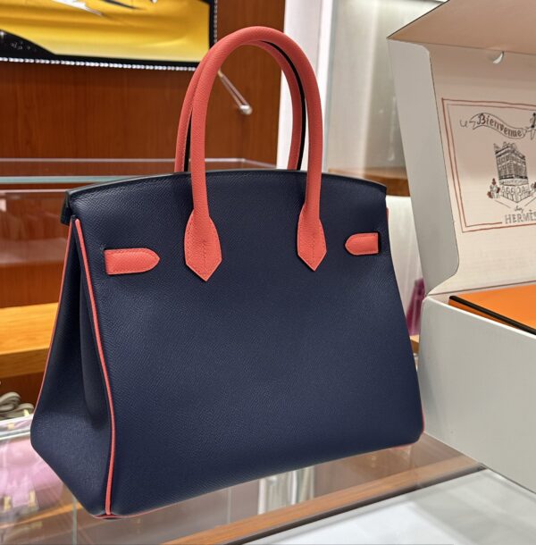 wsxc1784649183313_2 Old Cobbler Factory Birkin Epsom Leather Gem Blue & Red Gold Hardware 30cm Full Handmade