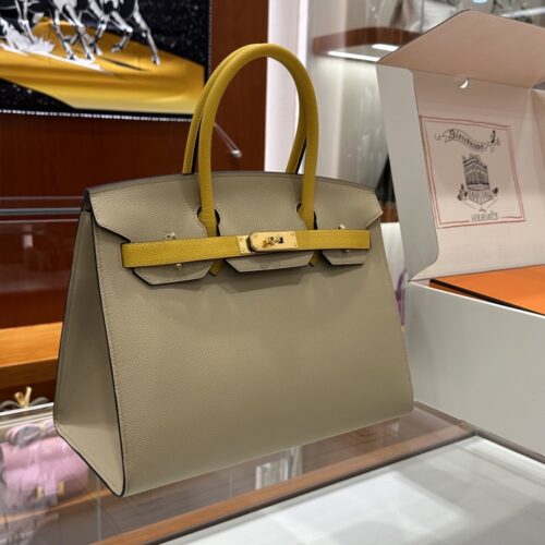 Old Cobbler Factory Birkin Epsom Leather Khaki & Yellow Gold Hardware 30cm Full Handmade