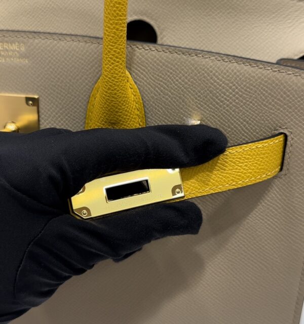 wsxc1784649237630_5 Old Cobbler Factory Birkin Epsom Leather Khaki & Yellow Gold Hardware 30cm Full Handmade