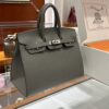 Old Cobbler Factory Birkin Epsom Leather Deep Grey Silver Hardware 25cm Full Handmade