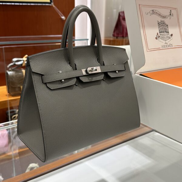 Old Cobbler Factory Birkin Epsom Leather Deep Grey Silver Hardware 25cm Full Handmade