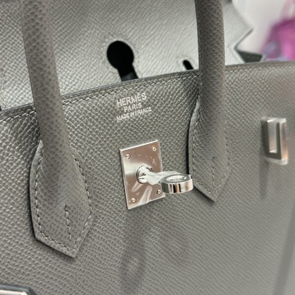 Old Cobbler Factory Birkin Epsom Leather Deep Grey Silver Hardware 25cm Full Handmade