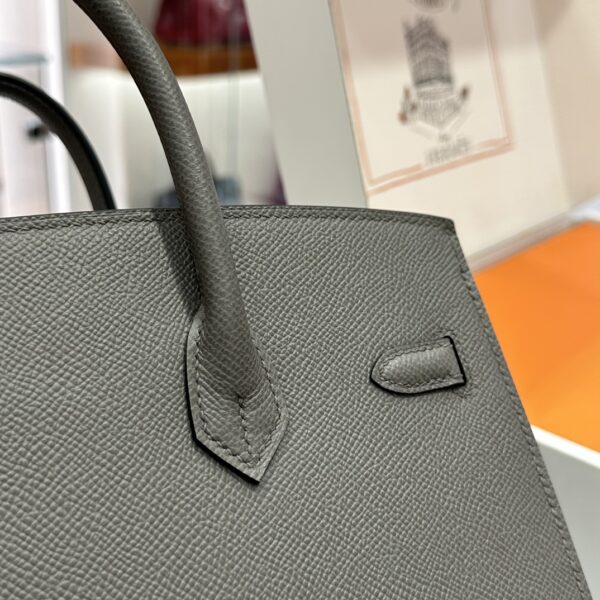 Old Cobbler Factory Birkin Epsom Leather Deep Grey Silver Hardware 25cm Full Handmade