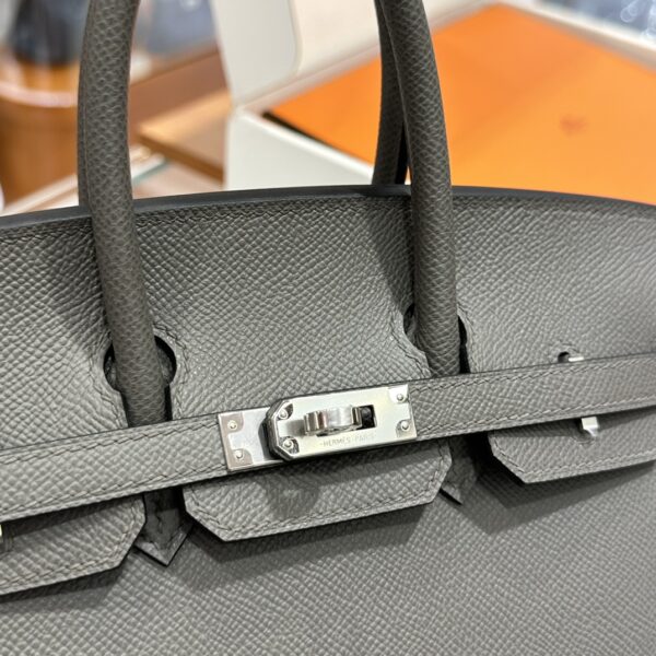Old Cobbler Factory Birkin Epsom Leather Deep Grey Silver Hardware 25cm Full Handmade