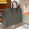 Old Cobbler Factory Birkin Epsom Leather Deep Grey Silver Hardware 25cm Full Handmade