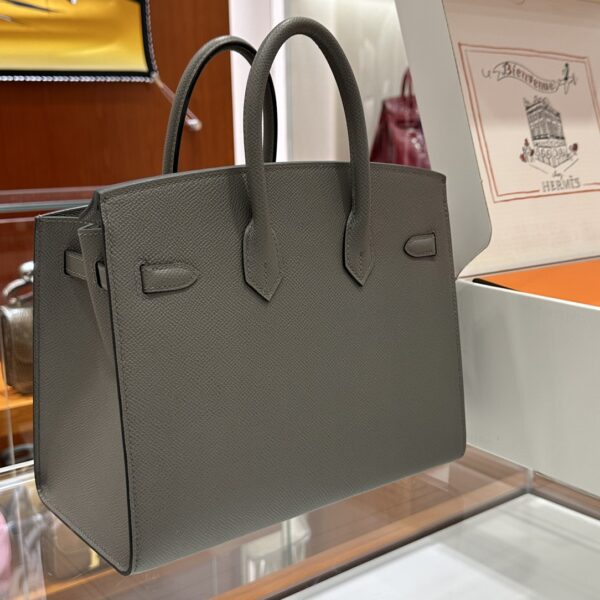 Old Cobbler Factory Birkin Epsom Leather Deep Grey Silver Hardware 25cm Full Handmade