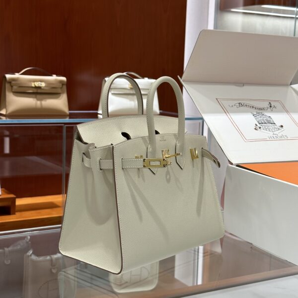 wsxc1784649295229_1 Old Cobbler Factory Birkin Epsom Leather Cream White Gold Hardware 25cm Full Handmade